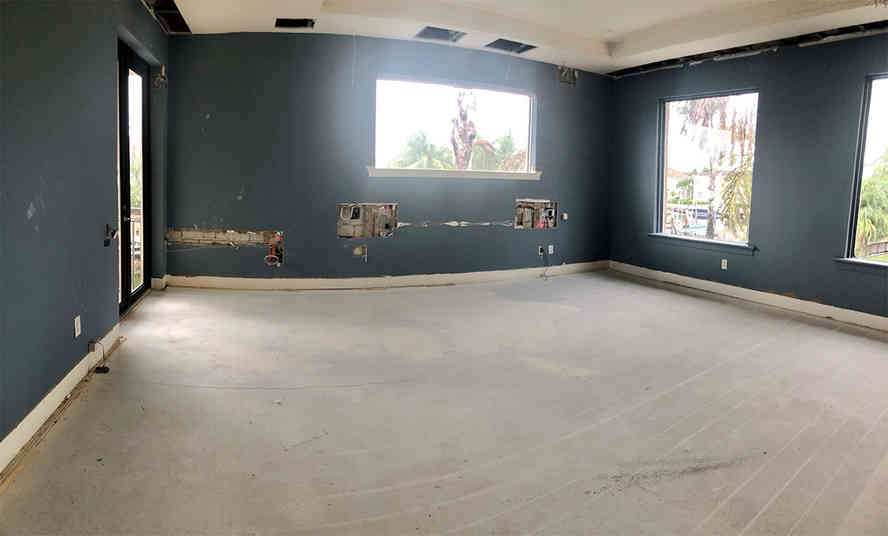 Empty room during home remodel